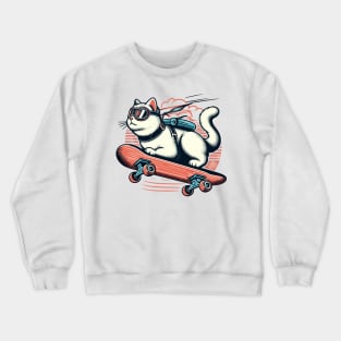 cat skateboard Crewneck Sweatshirt